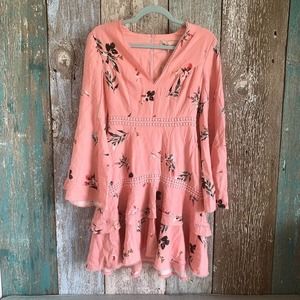 keepsake the label pink floral dress Garden Keepsake Ivory Floral Cotton Mini Dress